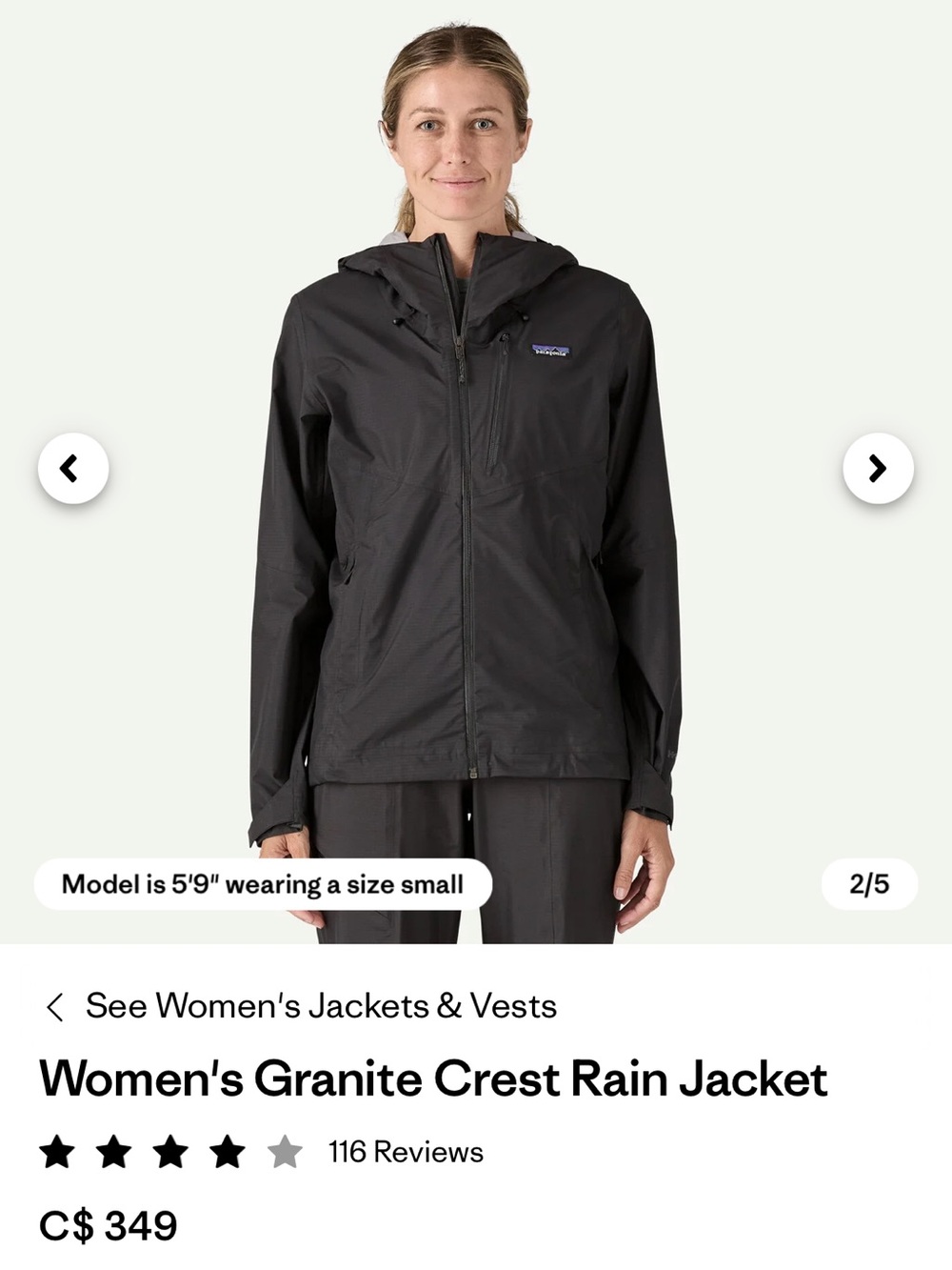 Patagonia Women's Granite Crest Rain Jacket - Black